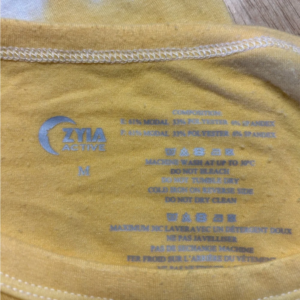 ZYIA Yellow Crewneck Active Tee with White Stitching - Picture 3 of 3